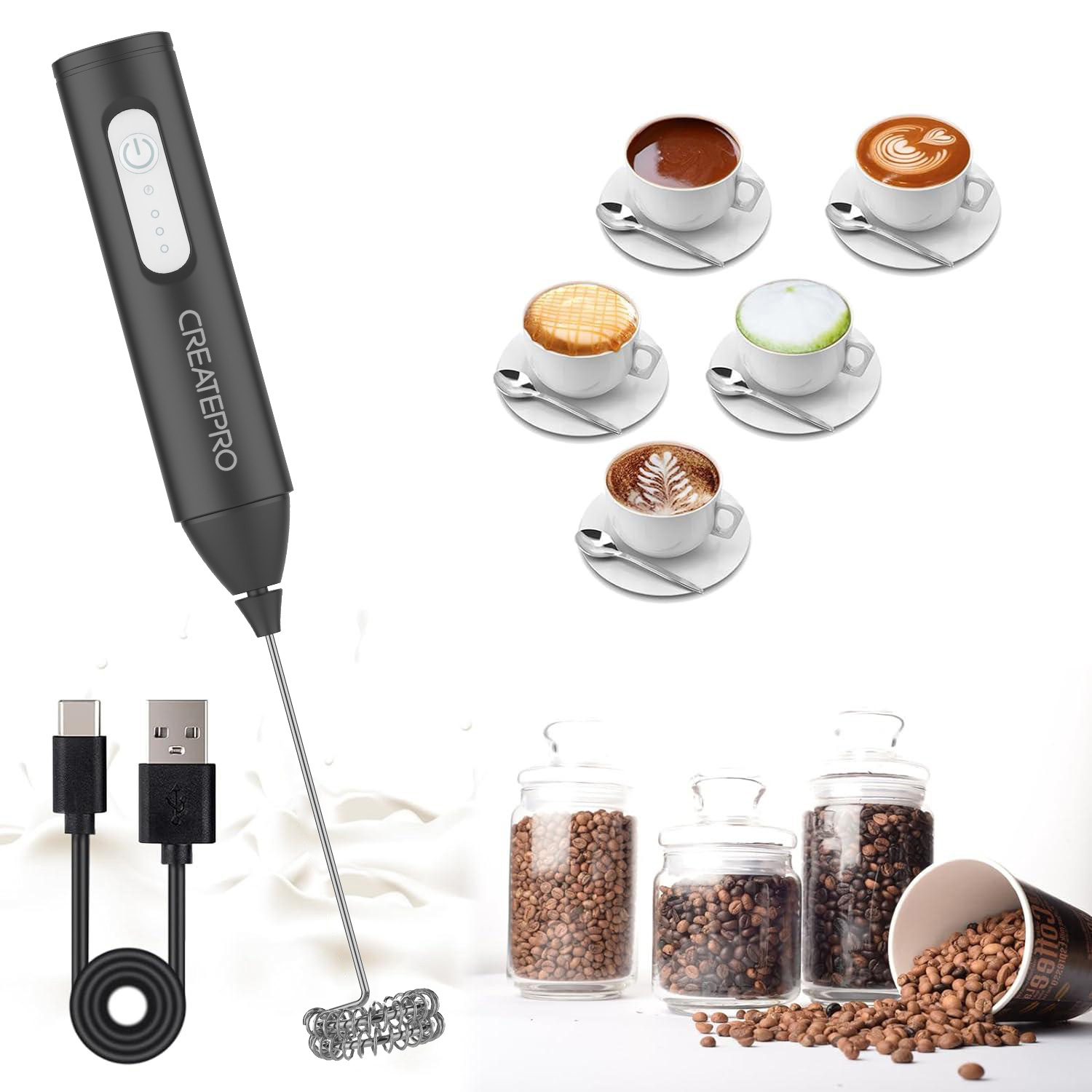 Akumulatorowy spieniacz do mle – Electric Milk Frother Handheld recenzja i cena